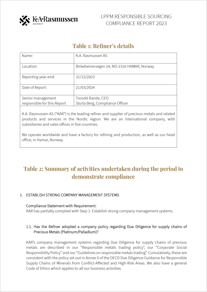 Compliance Report K A Rasmussen EN Compliance Report K A Rasmussen EN